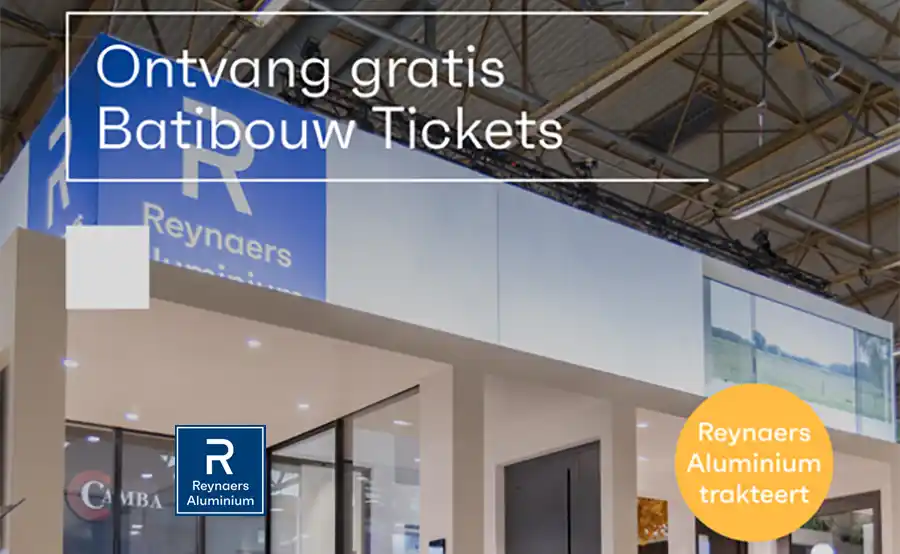 Reynaers Aluminium wordt 60 jaar en trakteert op gratis Batibouw tickets