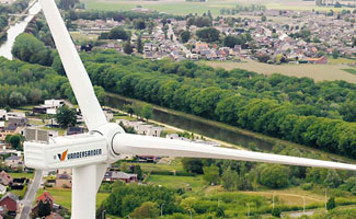 Baksteenproducent Vandersanden neemt eerste eigen windturbine officieel in gebruik